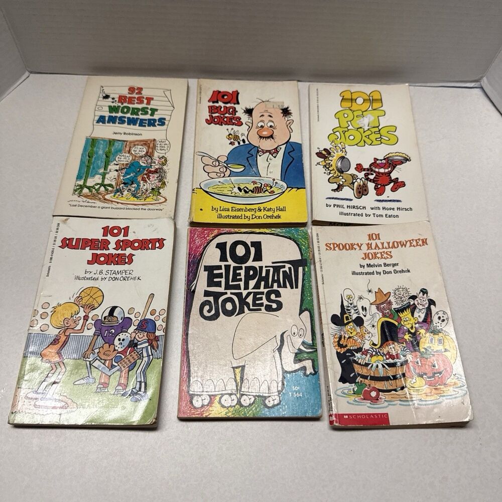 101 Joke Book Lot For Kids- Set Of 5 Fair/Good Condition & 92 Best Worst Answer